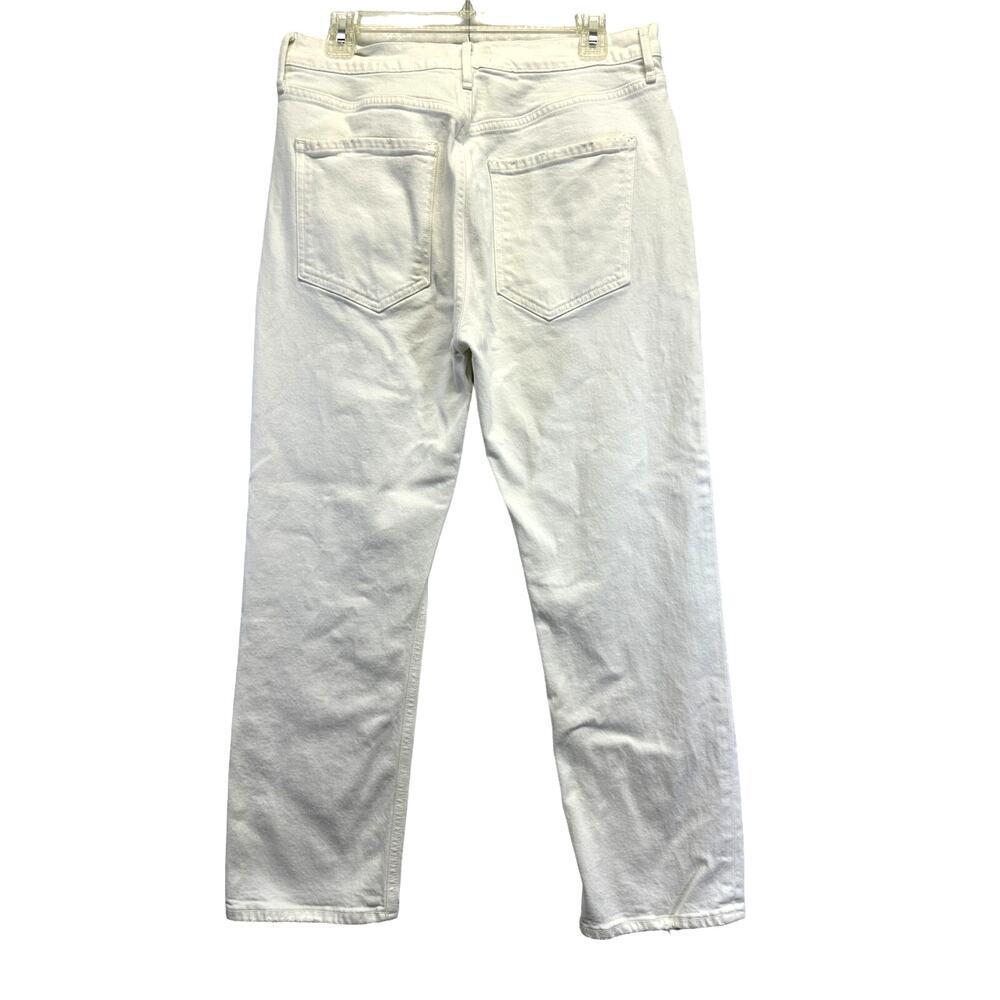 Agolde JEANS Riley High Rise Crop Button Fly Size 30 Distressed Pocket‎ EUC - Picture 2 of 16